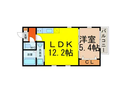 LUNA TERRACE(1LDK/3階)の間取り写真