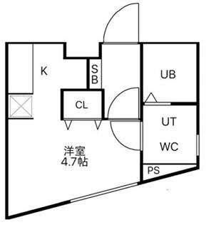 LUDENS上井草 A(ワンルーム/3階)の間取り写真