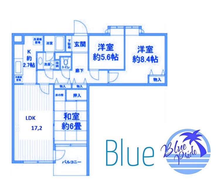 エスパス由比ガ浜(3LDK/2階)の間取り写真