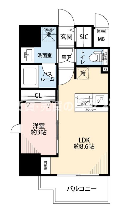 レオンコンフォート難波クレア(1LDK/11階)の間取り写真