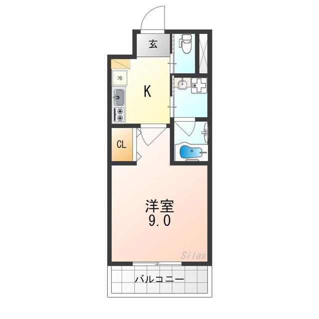 グランレブリー太秦天神川(1K/2階)の間取り写真