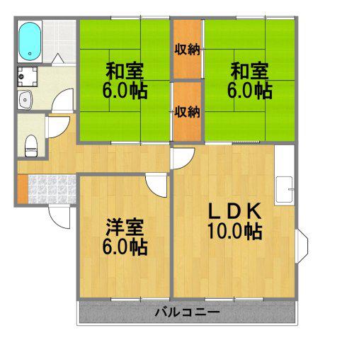 グリーンパークみよし(3LDK/2階)の間取り写真