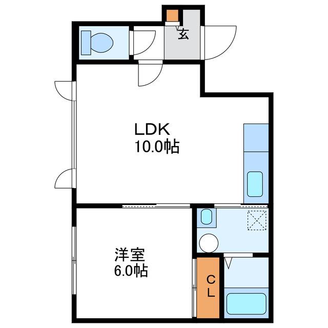 ポプラ館(1DK/1階)の間取り写真
