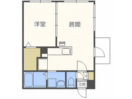 モルティーニ南円山(1LDK/3階)の間取り写真