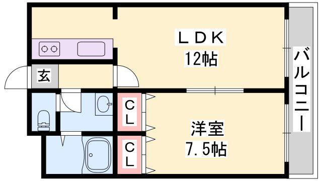 BASEI(1LDK/4階)の間取り写真