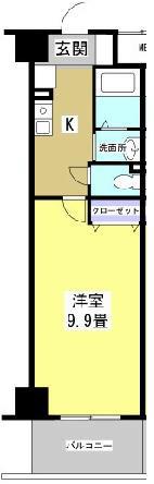 セントラルコート21(1K/6階)の間取り写真