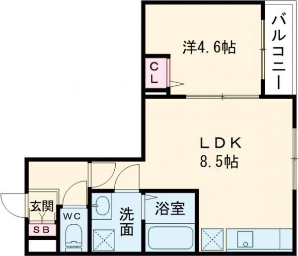 メゾンみけ(1LDK/1階)の間取り写真