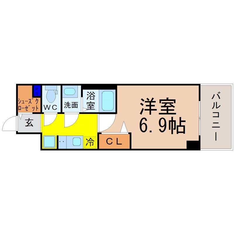 プレサンスTHE久屋大通レジェンド(1K/2階)の間取り写真