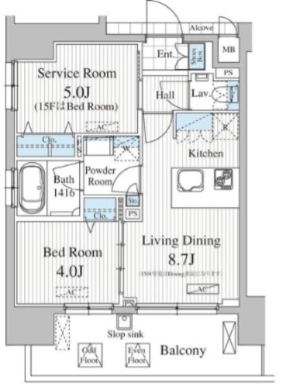 TOTSU RESIDENCE KAMINARIMON(1SLDK/5階)の間取り写真