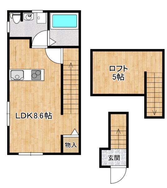 ミッションヒルズI(1LDK/2階)の間取り写真