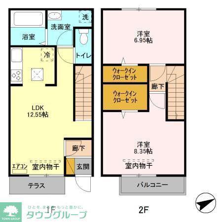 ビラ おゆみ野南(2LDK/2階)の間取り写真