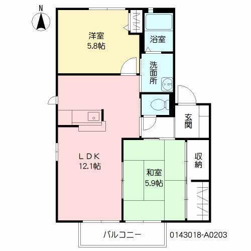 VEGASⅠ(2LDK/2階)の間取り写真
