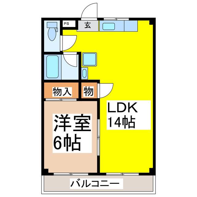 コーポひまわり(1LDK/2階)の間取り写真