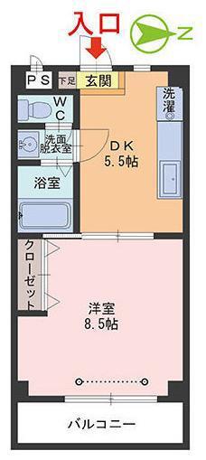 ジュネス光陽(1DK/3階)の間取り写真