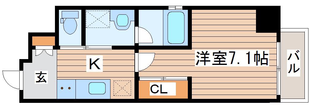 MIRAIZU RESIDENTIAL SENDAI II(1K/6階)の間取り写真