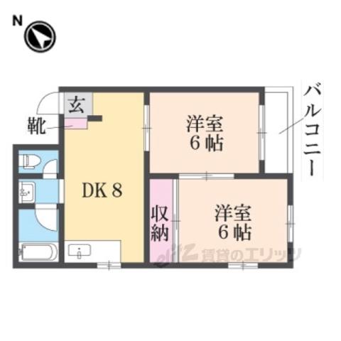 成田グリーンハイツ(2DK/3階)の間取り写真