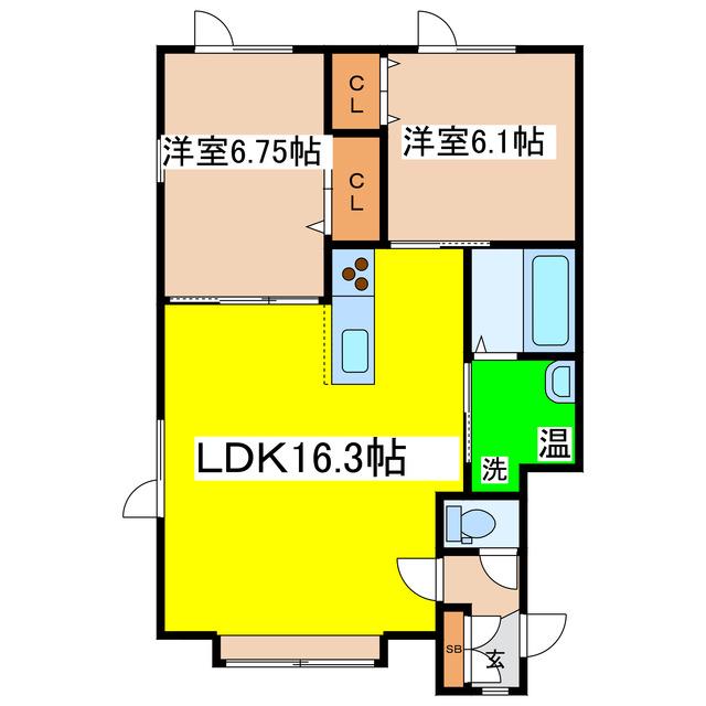 ビラ昭和3号館(2LDK/2階)の間取り写真