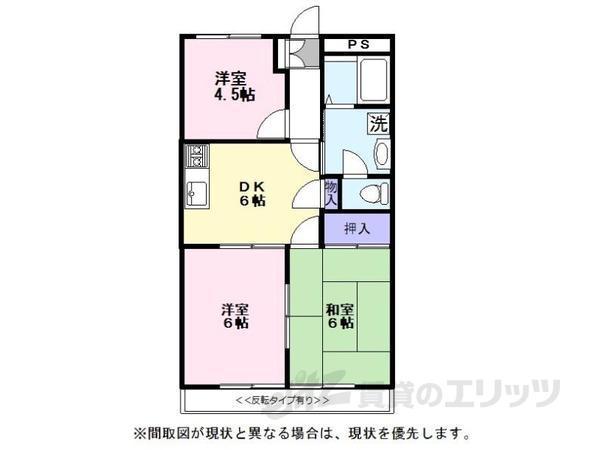 パッションエスポア(3DK/1階)の間取り写真