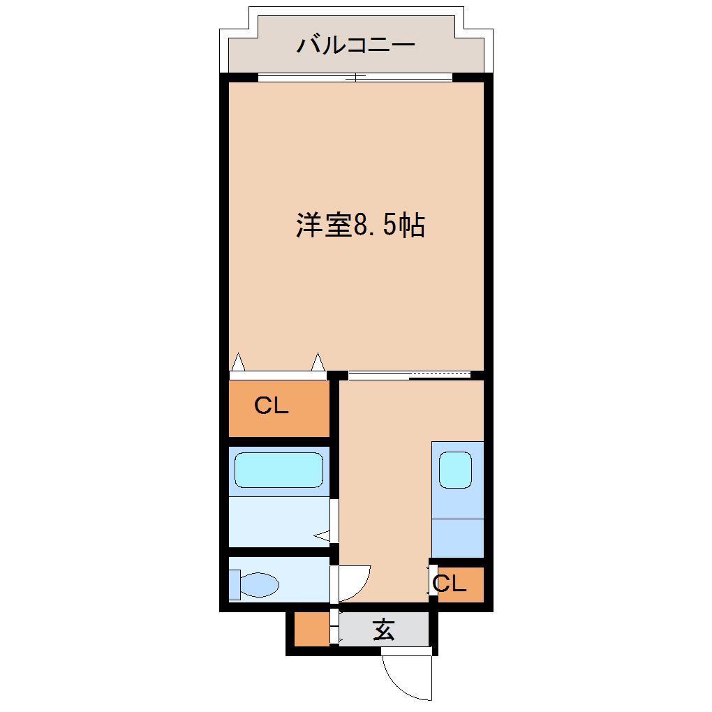トレステーラ下池永(1K/5階)の間取り写真