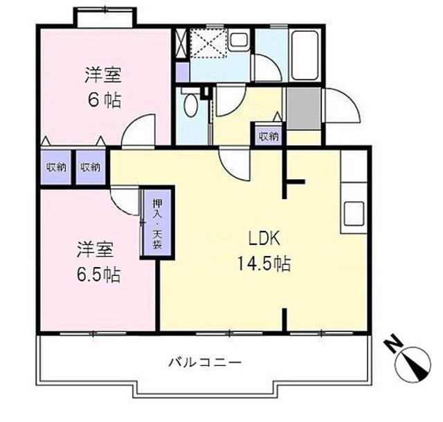 つづきの丘レジデンス弐番館(2LDK/3階)の間取り写真
