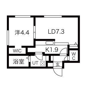 ALIVIO西町(1LDK/1階)の間取り写真