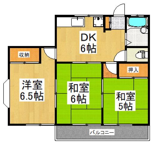 リヴェール大久保(3DK/2階)の間取り写真