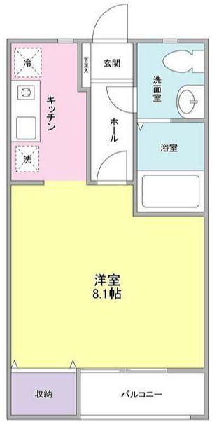 メゾン・ド オオユ(ワンルーム/1階)の間取り写真