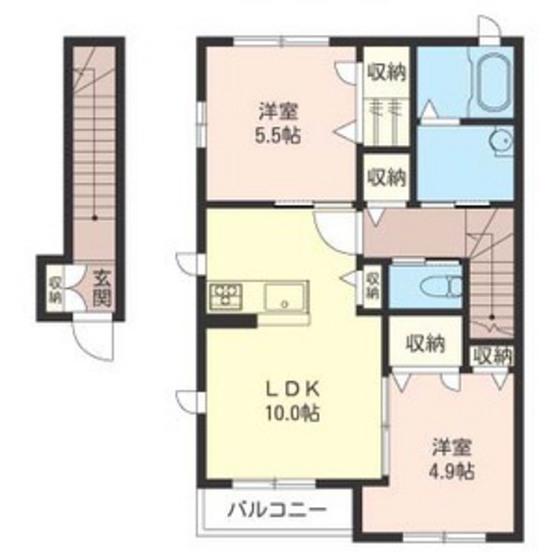 ワイズガーデン(2LDK/2階)の間取り写真