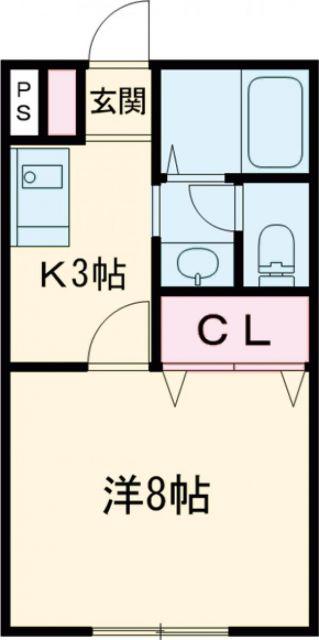 グランディール(1K/2階)の間取り写真