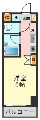 スカイクレスト(1K/4階)の間取り写真
