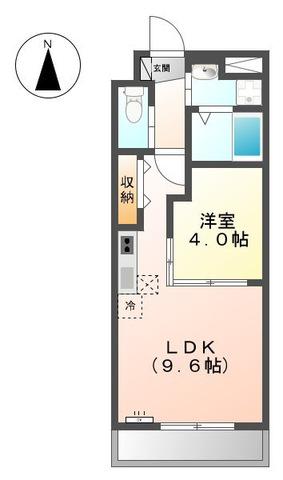 ストリング(1LDK/1階)の間取り写真