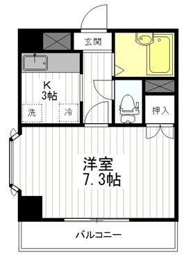 OHNO BUILDING(1K/7階)の間取り写真