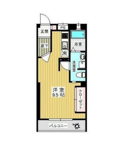 DEAR COUT M(ワンルーム/2階)の間取り写真