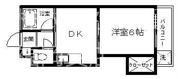 プレジデントハウスII(1DK/3階)の間取り写真