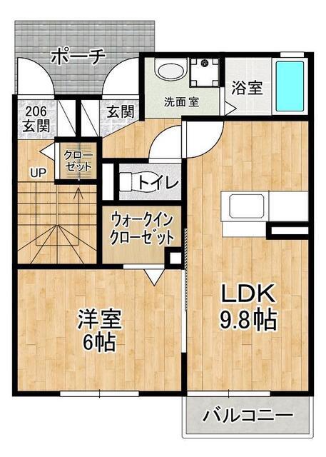 アゼリア(1LDK/1階)の間取り写真