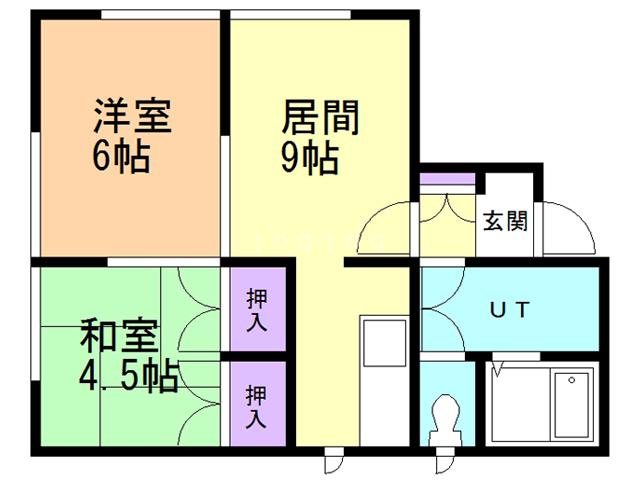 コーポはしB(2DK/2階)の間取り写真