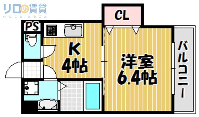下新庄二番館(1K/2階)の間取り写真