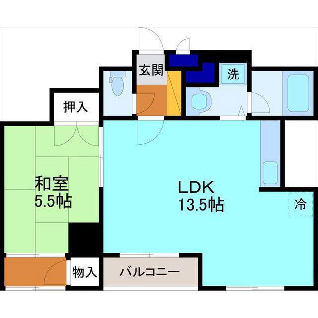 ロイヤルプラザ片町(1LDK/3階)の間取り写真
