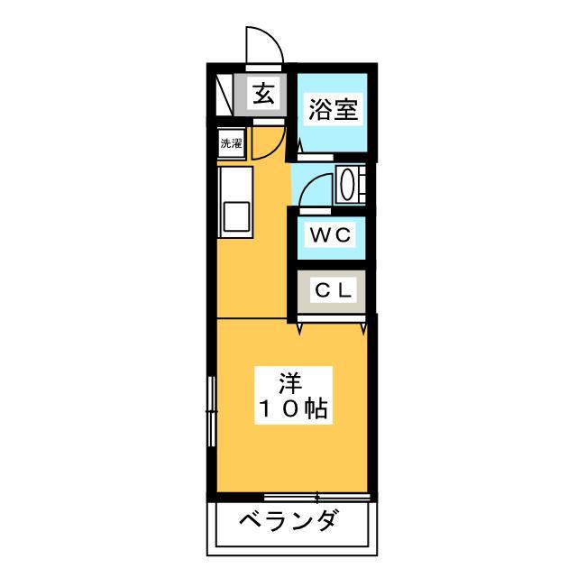 レコス壱番館(ワンルーム/2階)の間取り写真