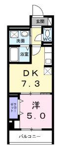ブライトン(1DK/3階)の間取り写真