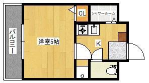 ラフィネA(1K/1階)の間取り写真