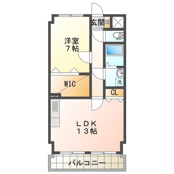 サンライズ櫻 B(1LDK/3階)の間取り写真