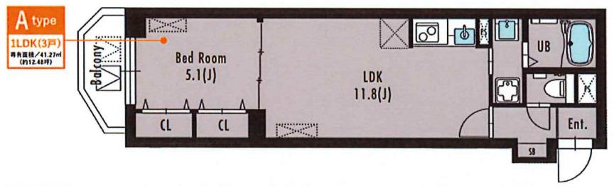 LUORE大塚(1LDK/3階)の間取り写真
