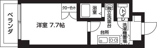 春秋ドミトリー(1K/2階)の間取り写真