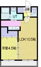 GARE千歳 (1LDK/3階)の間取り写真