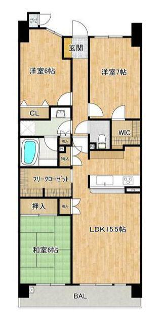 東京フロンティアシティアーバンフォートウエストブロック(3LDK/14階)の間取り写真