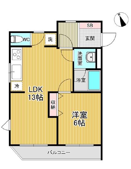 VIVRE HIROO ビブレ広尾(1LDK/2階)の間取り写真
