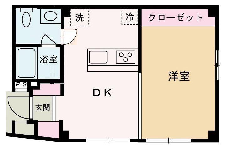 IMPLEOS池袋椎名町(1DK/2階)の間取り写真