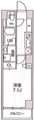 四谷坂町レジデンス(1K/1階)の間取り写真