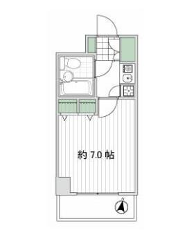 ライオンズシティ浦和常盤(1K/2階)の間取り写真